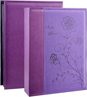 Artmag Photo Album 4x6 300 Photos, Extra Large Capacity Leather Cover Wedding Family Photo Albums Holds 300 Horizontal 4x6 Photos(Purple)