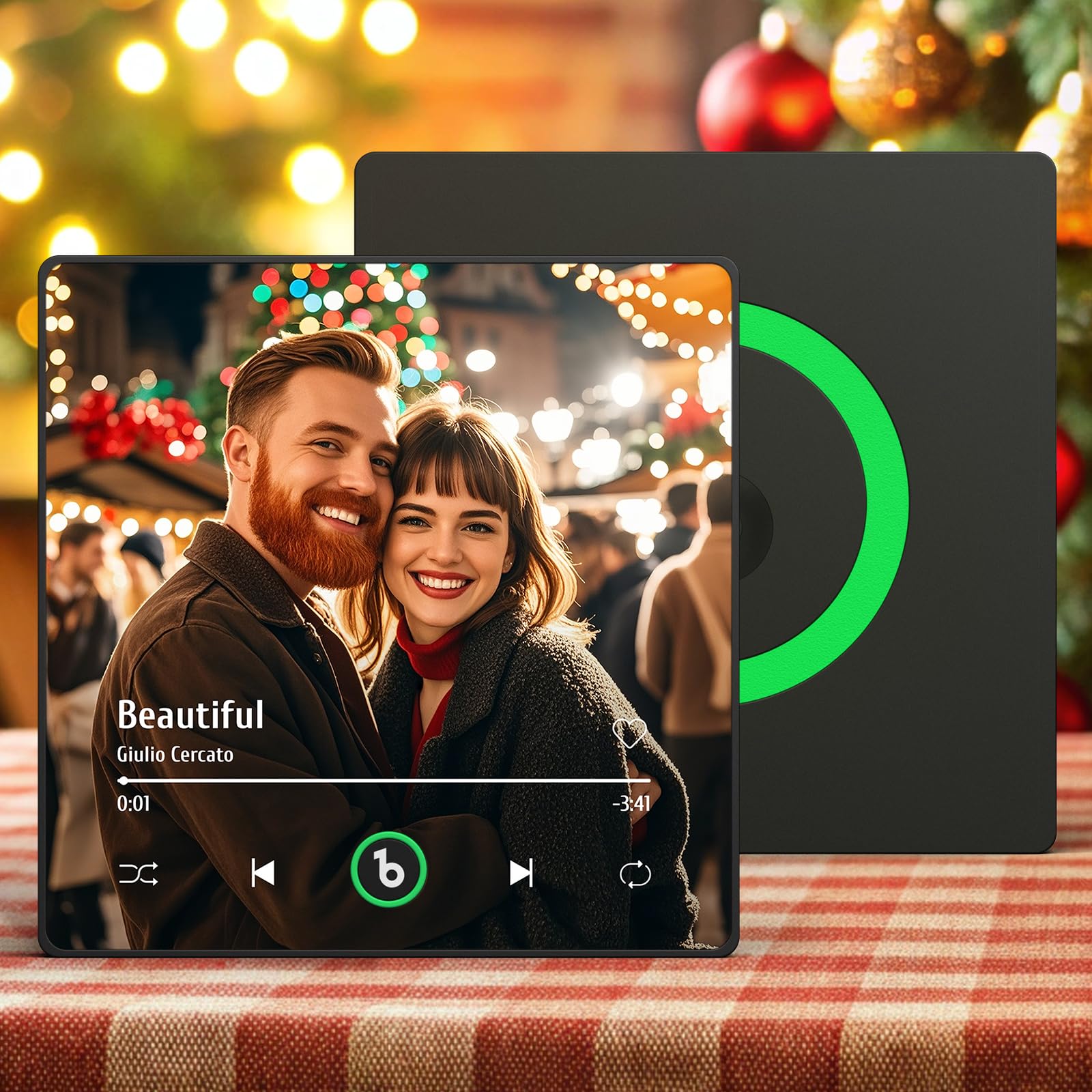 Soufeel Custom Music Fridge Magnet Personalized Spotify Plaque Magnet That Can Play Songs Customized Photo Album Refrigerator Magnets Gifts for Christmas for Music Lovers Girlfriend