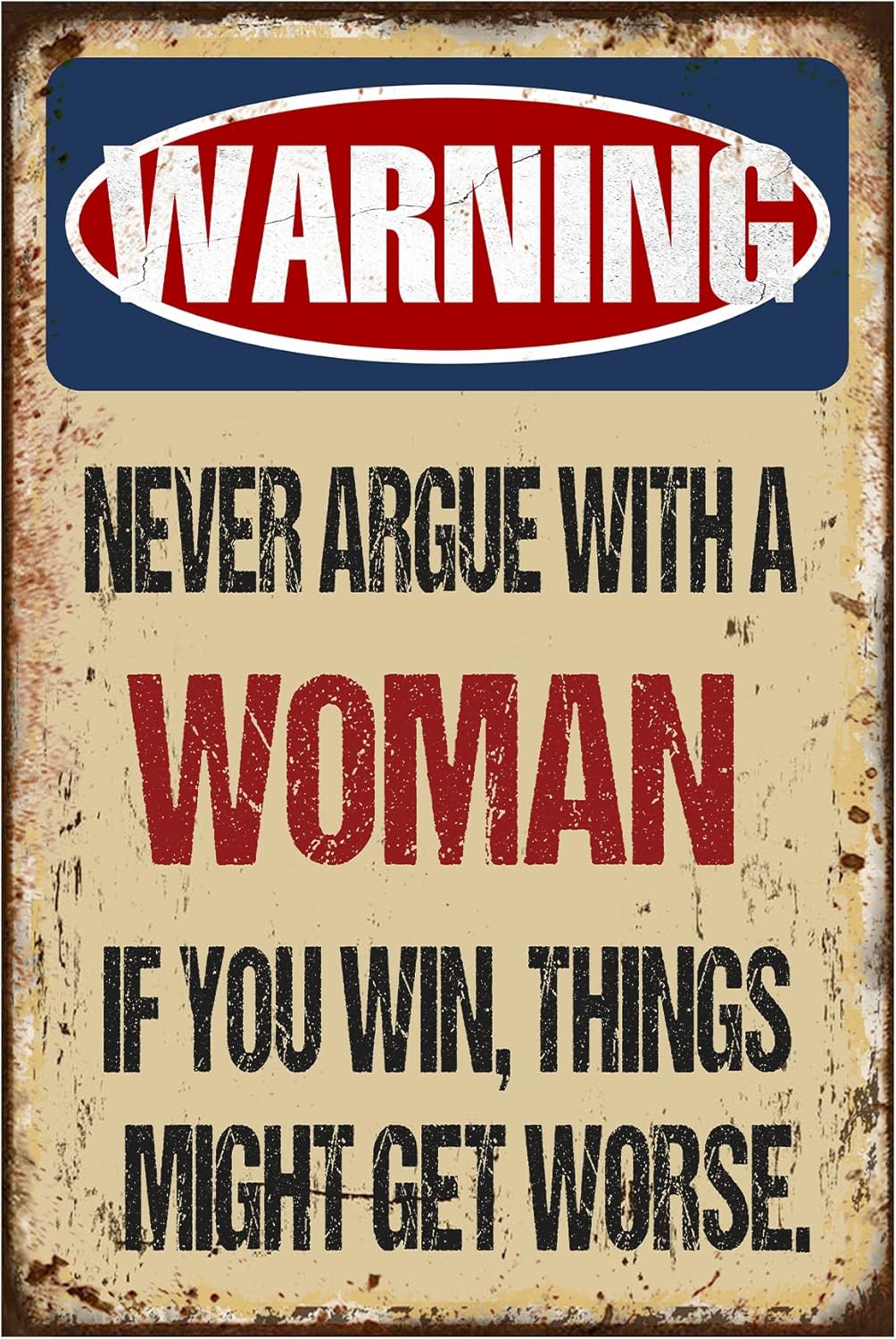 Pengbaax Funny Tin Signs Wall Decor Man Cave Garage Pub