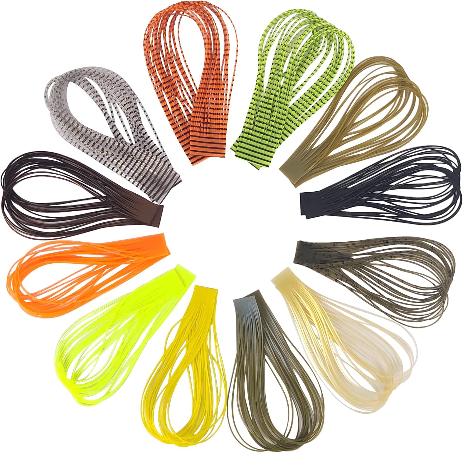Eupheng 24PCS Fly Tying Silicone Rubber Legs Silicone Skirts Fly Tying Lure Making Fly Tying Supplies Fly Tying Materials 12Colors