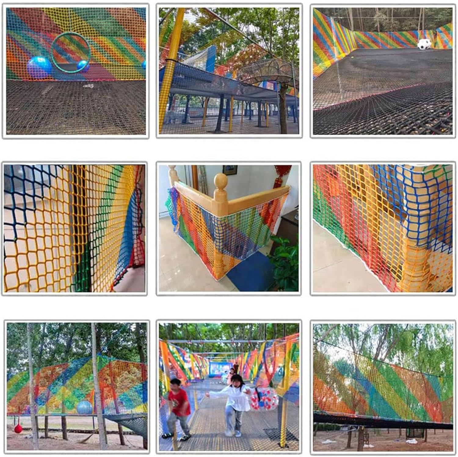 Outdoor Climbing Net 3x9m - 4cm/4mm Knotless Safety Rope Mesh for Balcony Guardrail, Decorative Fence Netting for Enhanced Safety & Aesthetic Appeal