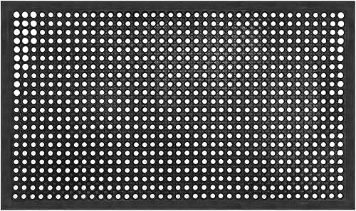 Alfombrilla de drenaje de goma para exteriores, antifatiga, antideslizante, tapete de goma para restaurante, tapete de goma antideslizante de alta