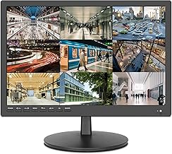 Monitor de seguridad de 17 pulgadas, monitores montados en la pared admite reproducción de video USB/formato completo, monitores CCTV con entrada AV/HDMI/salida VGA/auriculares, altavoz