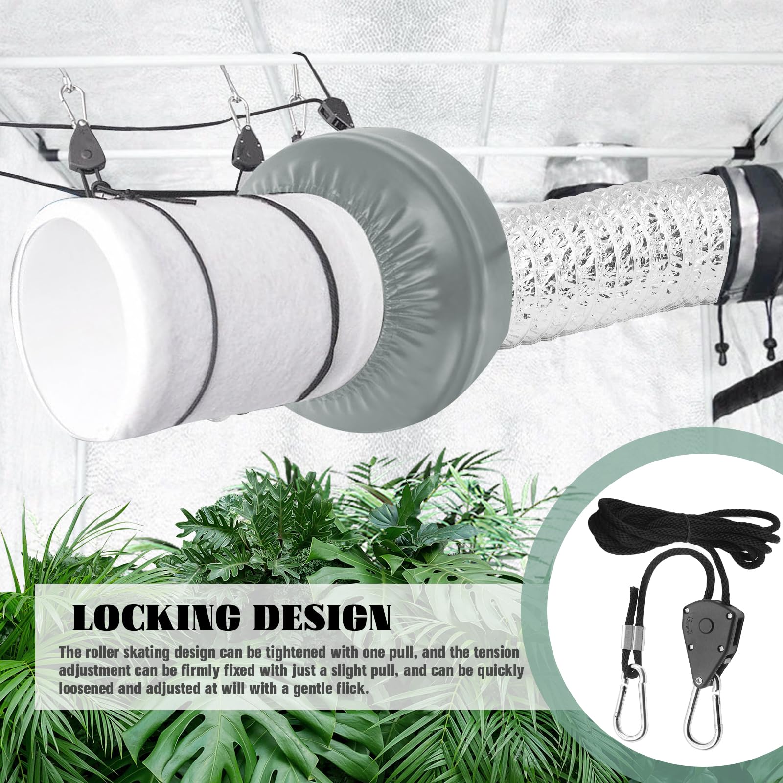 Ratchet Hanger 4 Stück - Einstellbare Seilratsche 2M Mit Haken