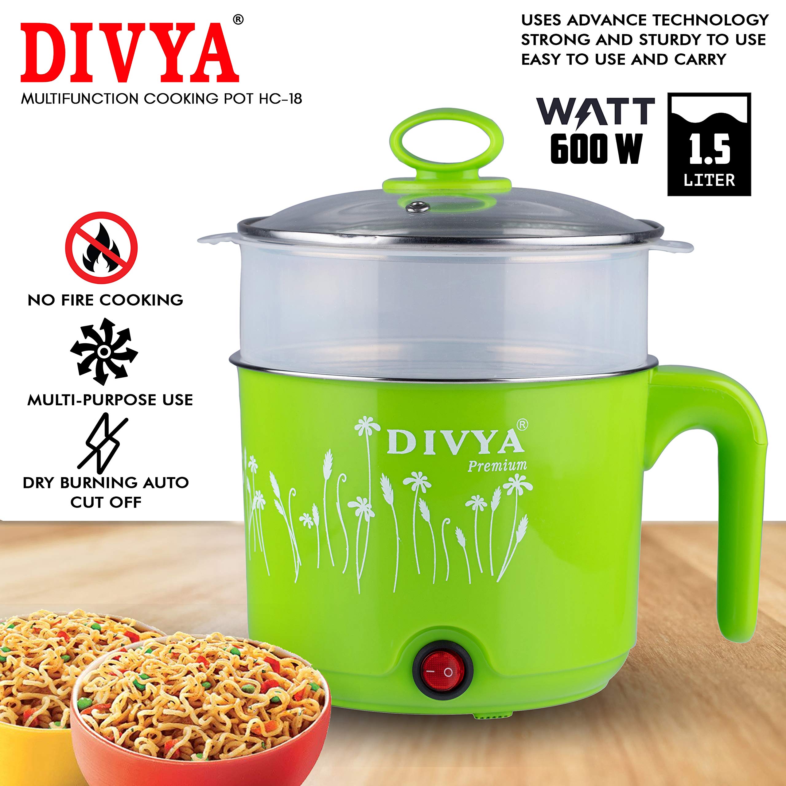 Buy DIVYA Premium Multi-Function Electric Cooking Pot Hc-18 With
