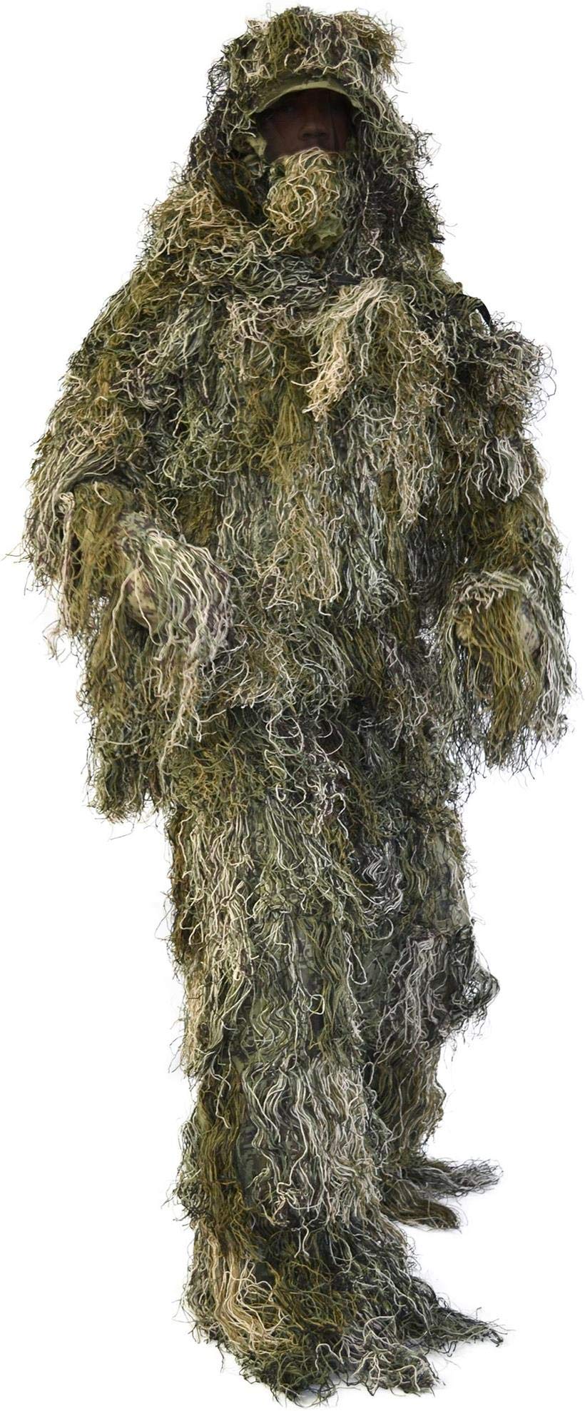 normani Taktischer 'Ghillie Suit' Tarnanzug mit Jacke, Hose, Kopf- und Gewehrabdeckung