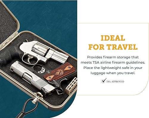 Miniatura 4 de SnapSafe Treklite Caja de bloqueo de combinación – Caja de bloqueo de pistola portátil y ligera de policarbonato – Con cerradura con llave y forro