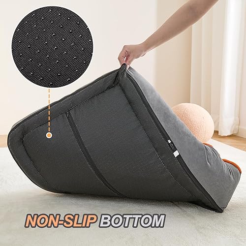Miniatura 6 de Jiupety Cama ortopédica para perros medianos y grandes, sofá cama para perro con cojín en forma de U, cojín de apoyo de doble capa, sofá impermeable