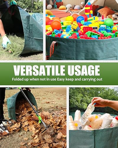 Miniatura 6 de Joyhalo Rastrillo para hojas de 63.4 pulgadas con bolsas de hojas tipo recogedor de 40 galones, juego de rastrillo de hojas de metal ajustables de