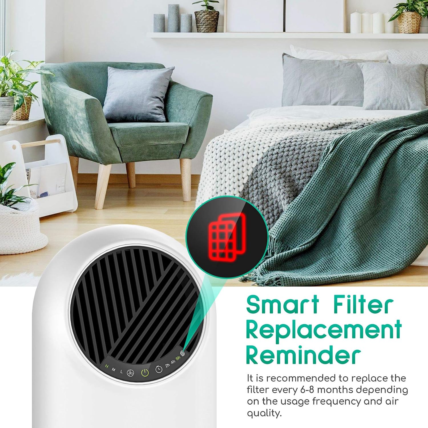 Free Shipping Offer Afloia True HEPA Air Purifier for Room Up to 323ft², H13 HEPA Filter with 3 Stage Filtration, Remove Dust Mold Pollen Smoke Pet Dander, 100% Ozone Free Air Cleaner, 20dB Quiet, Timer, White