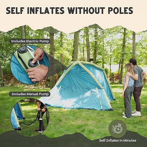 Miniatura 2 de CloudCamp - Tienda de campaña inflable para 6 personas con protección UV, tela Oxford impermeable, tienda de campaña glamping de configuración