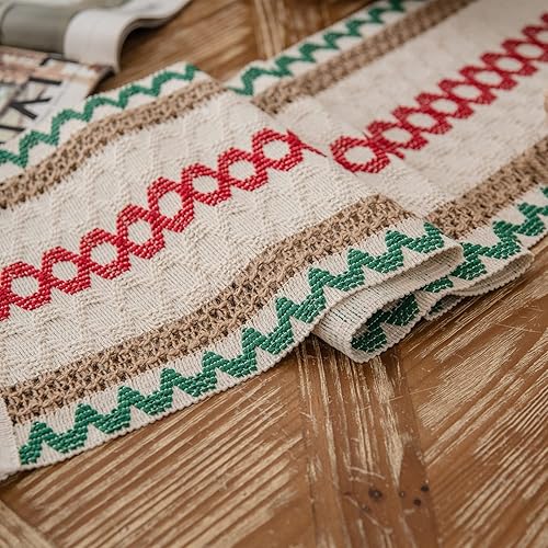 Miniatura 10 de VOGOL Camino de mesa tejido de arpillera, estilo moderno, bohemio, decoración de cocina, mesa de café, para boda, banquete, fiesta de cumpleaños, 87