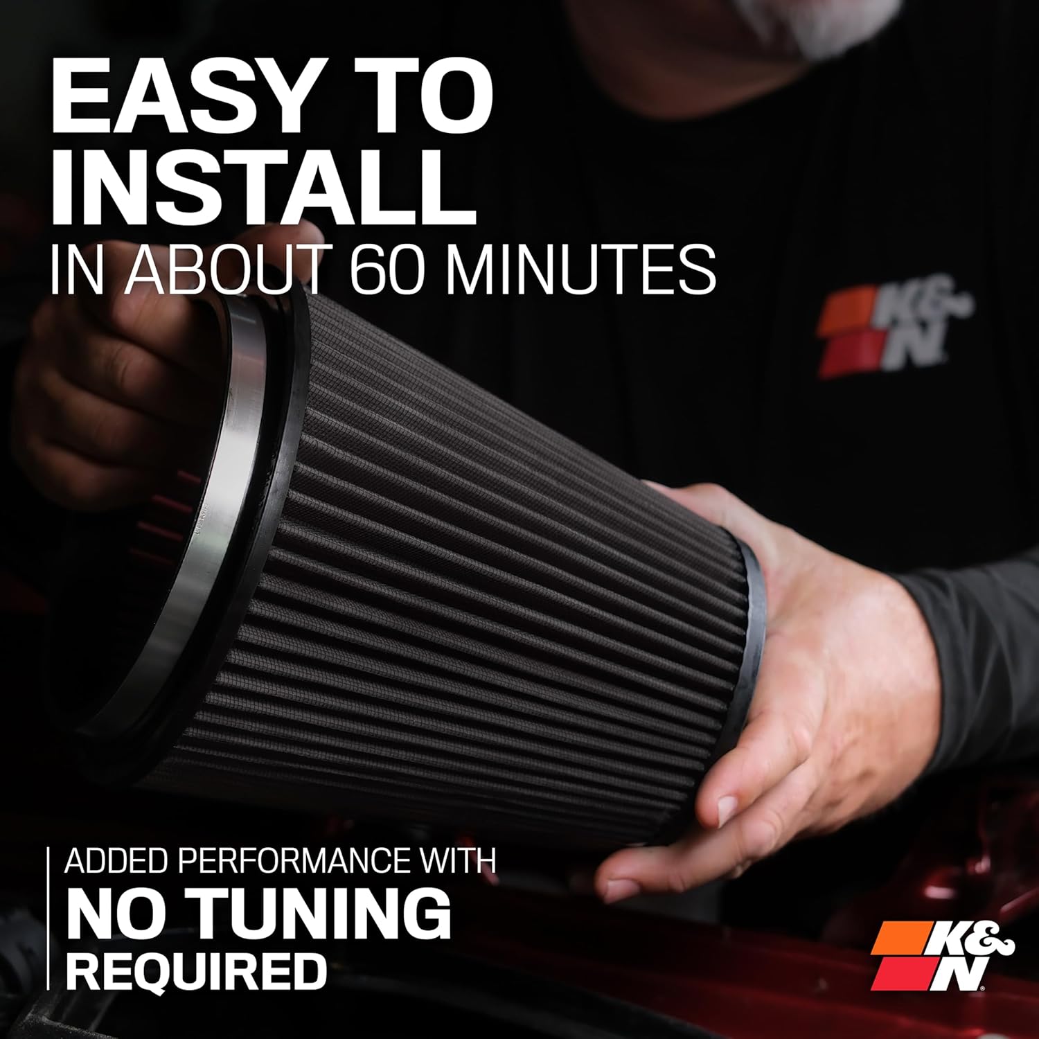 K&N Cold Air Intake Kit: Increase Acceleration & Engine Growl, Guaranteed to Increase Horsepower up to 19HP: Compatible with 5.0L, V8, 2015-2017 Ford Mustang, 71-3535