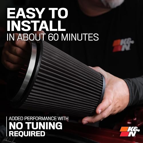 Miniatura 8 de K&N - sistema de admisión de aire frío Alto rendimiento, aumenta la potencia Compatible con Jeep (Wrangler, Wrangler JK) 3.6L V6, 71-1566, de