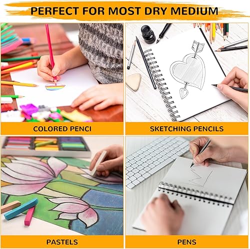 Miniatura 6 de Harloon Cuaderno de bocetos de 9 x 12 pulgadas, 100 hojas cada una (68 libras3.53 ozm), cuaderno de dibujo de medios mixtos para adultos, niños,