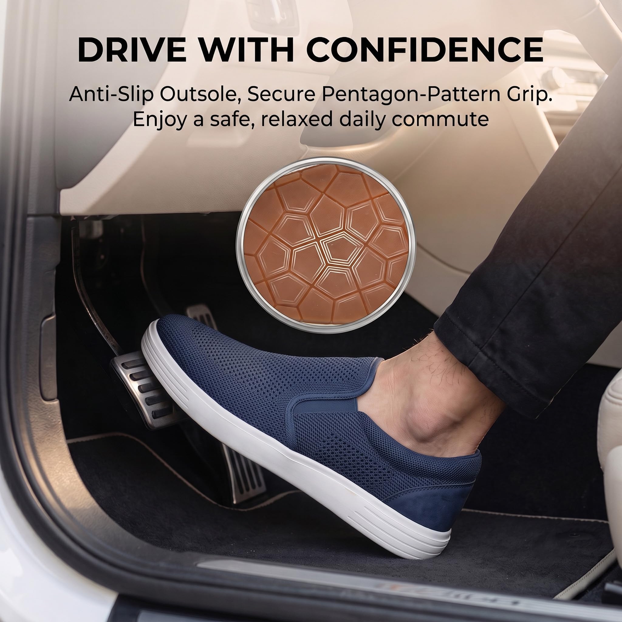 Puxowe Zapatillas de Deporte para Hombre Deslizamiento en Zapatillas de Ocio Ligeras Atmungsaktiv Netz Manos Libres Zapatillas Planas