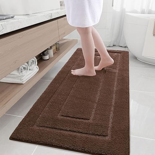 Miniatura 188 de Buganda Alfombras de baño, 24" x 16", Alfombras de baño de microfibra suaves y absorbentes, Alfombra de ducha esponjosa antideslizante, Alfombras de