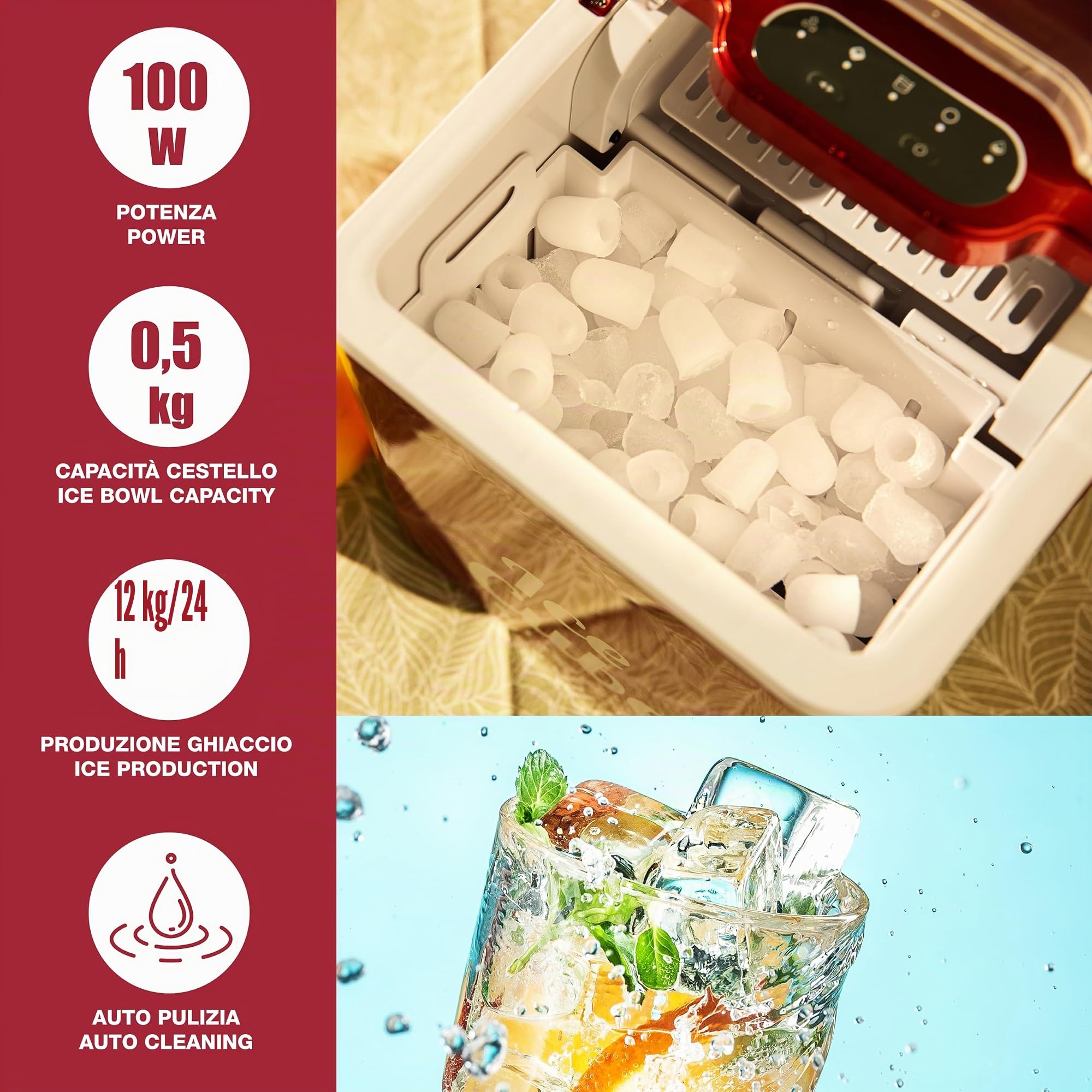 BEPER P102CON550 Maquina de Hielo 12KG en 24h – Maquina Hielo Hogar 1.3L