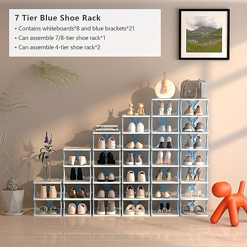 Miniatura 3 de DEARLUREN Organizador de zapatos esquinero de 7 niveles, zapatero independiente para armario de espacio pequeño, entrada, organizador de ranuras