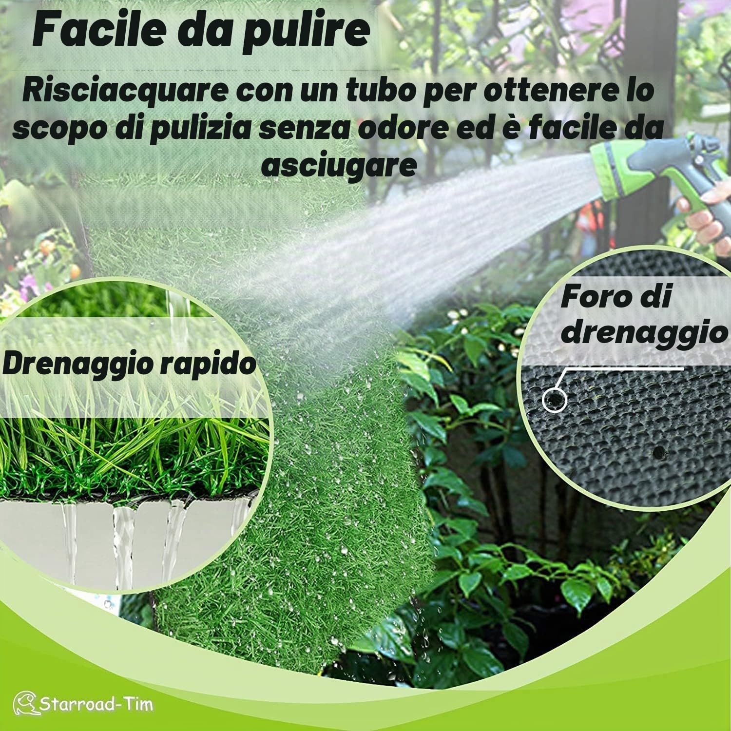80 * 100 cm Lettiera per cani con erba sintetica per esterni, lettiera per cani per casa, lettiera per cani per appartamento, lettiera per cani per balcone, tappetino riutilizzabile per
