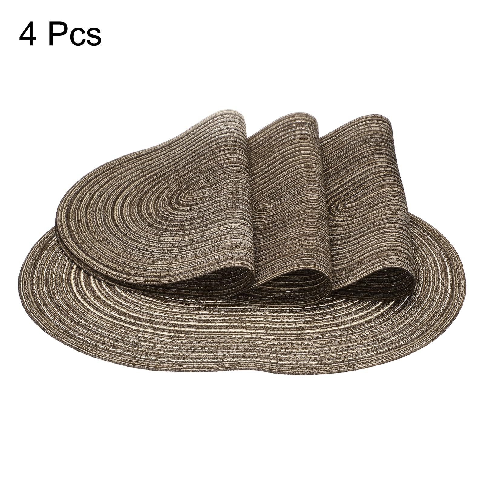 HARFINGTON 4 manteles individuales ovalados trenzados de 19.7 pulgadas, antideslizantes, ovalados, para mesas de comedor, lavables, aislamiento térmico, tejidos, para interiores y exteriores, para
