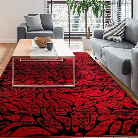 Antep Rugs: Savor the Delight of Abstract Art with Red and Black Carpets