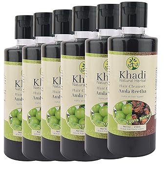 Khadi Herbal Amla Reetha Shampoo 210ml (Pack of 6)