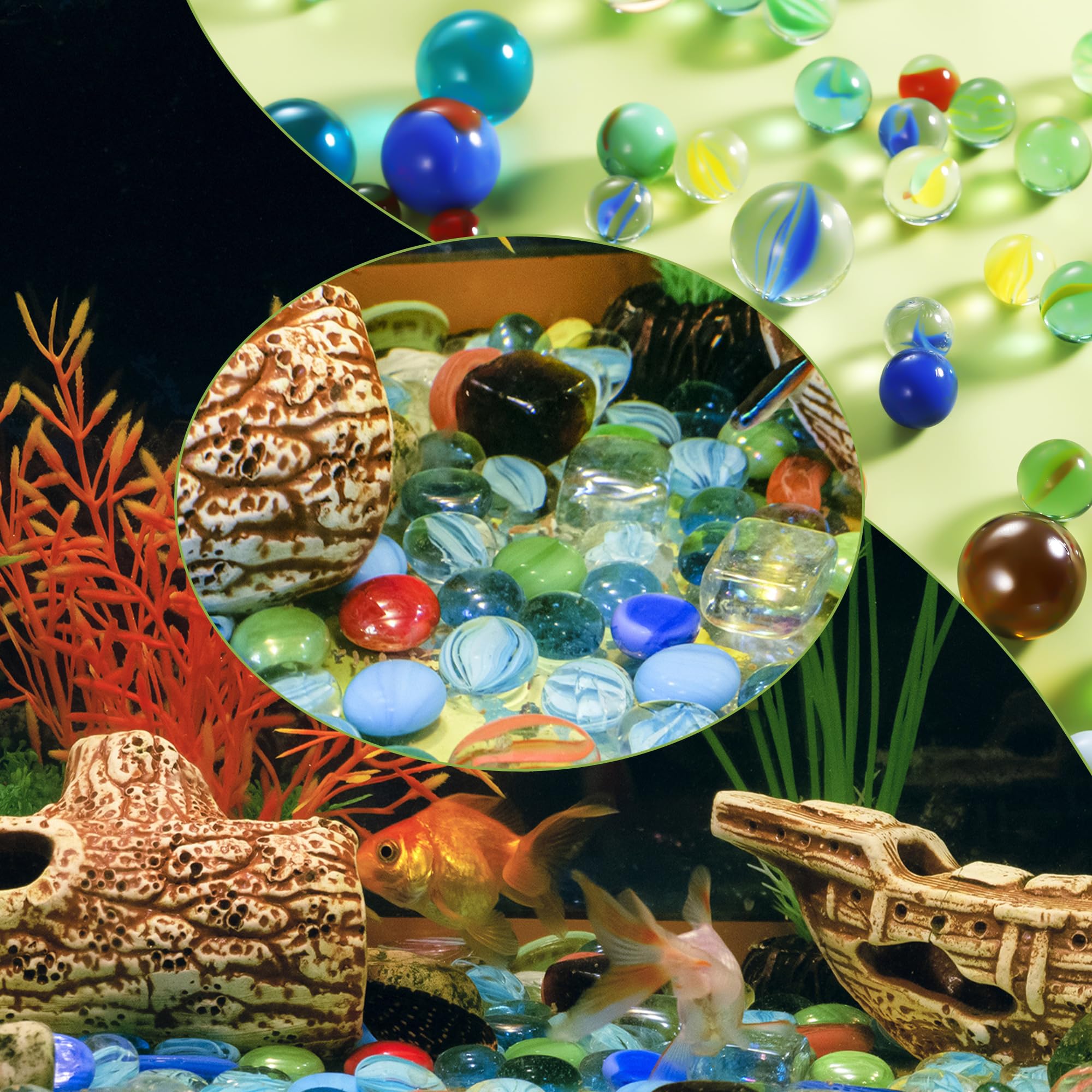 Yimomoyi 100 Billes En Verre Colorées - Œil De Chat, 14/16/25 Mm | Jeux Enfants, Décoration