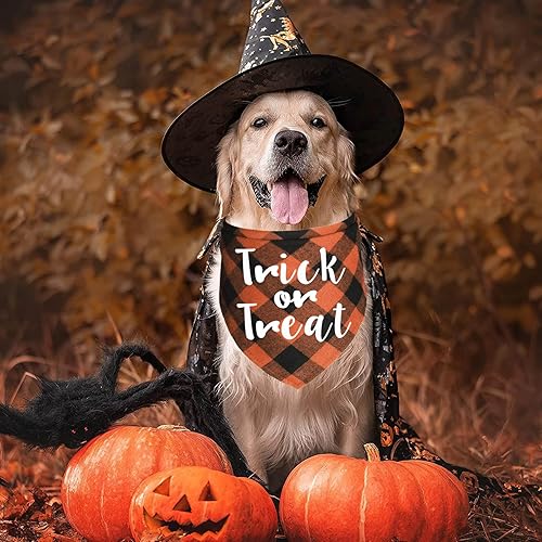 Miniatura 6 de Paquete de 2 bandanas de Halloween para perro, varios tamaños, para Halloween, para cachorros, bufandas, disfraz para perros pequeños, medianos y