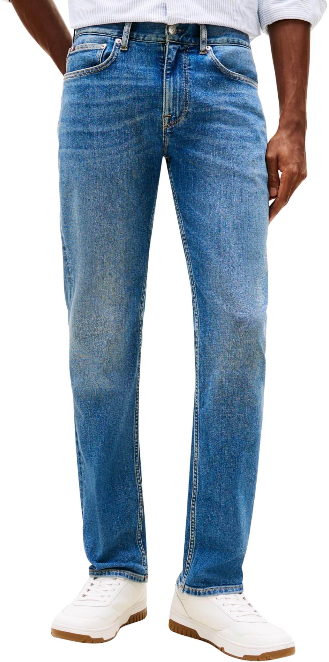 Tommy Hilfiger Straight Denton Jeans Washes, Pantaloni, Uomo, Denim (Light Blue), 30W / 34L-image