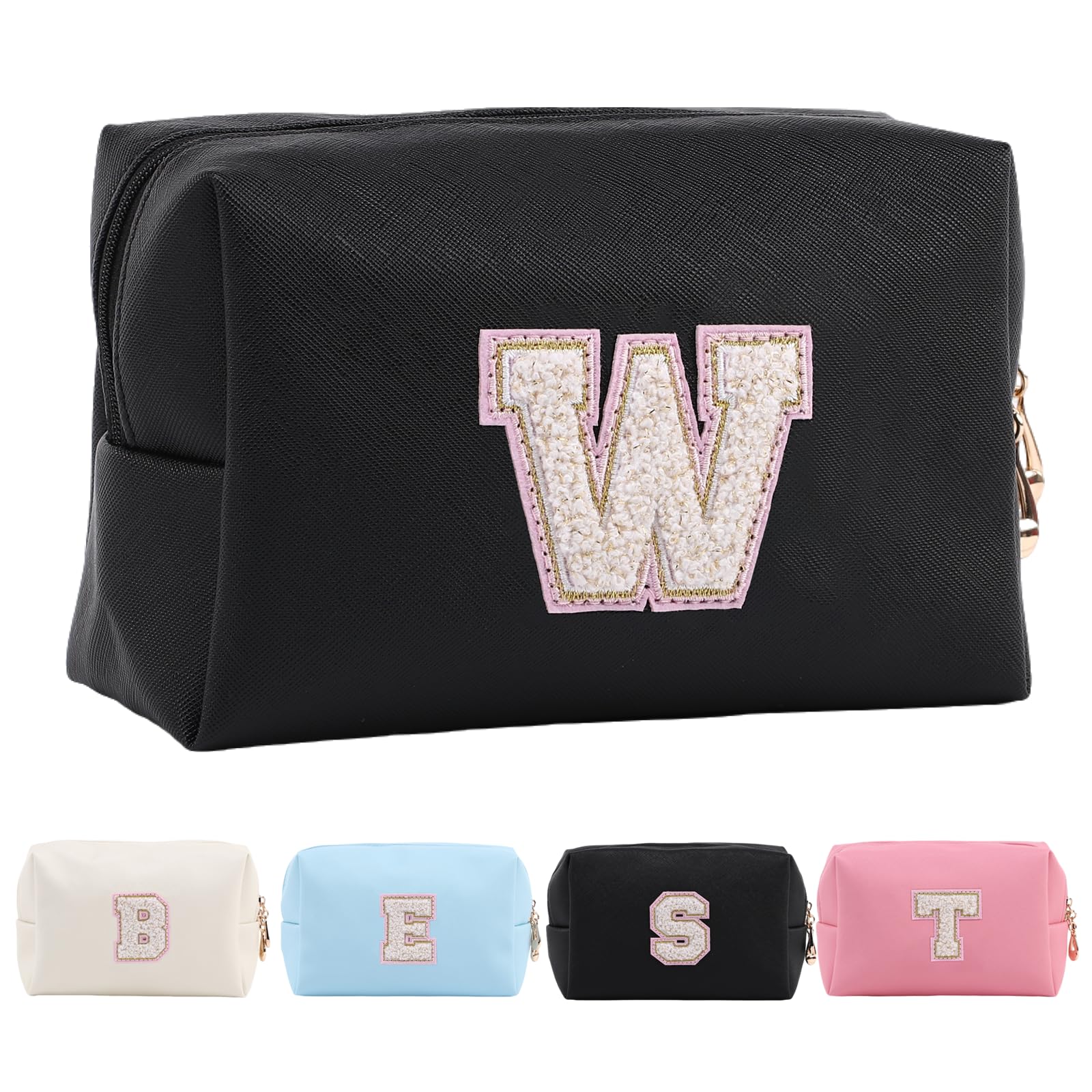 Personalized Makeup Bag,Waterproof Travel Makeup Pouch Cosmetic Bag Birthday Gift for Women Mom，Bride Bridesmaid Cosmetic Bag A-Z — view 115