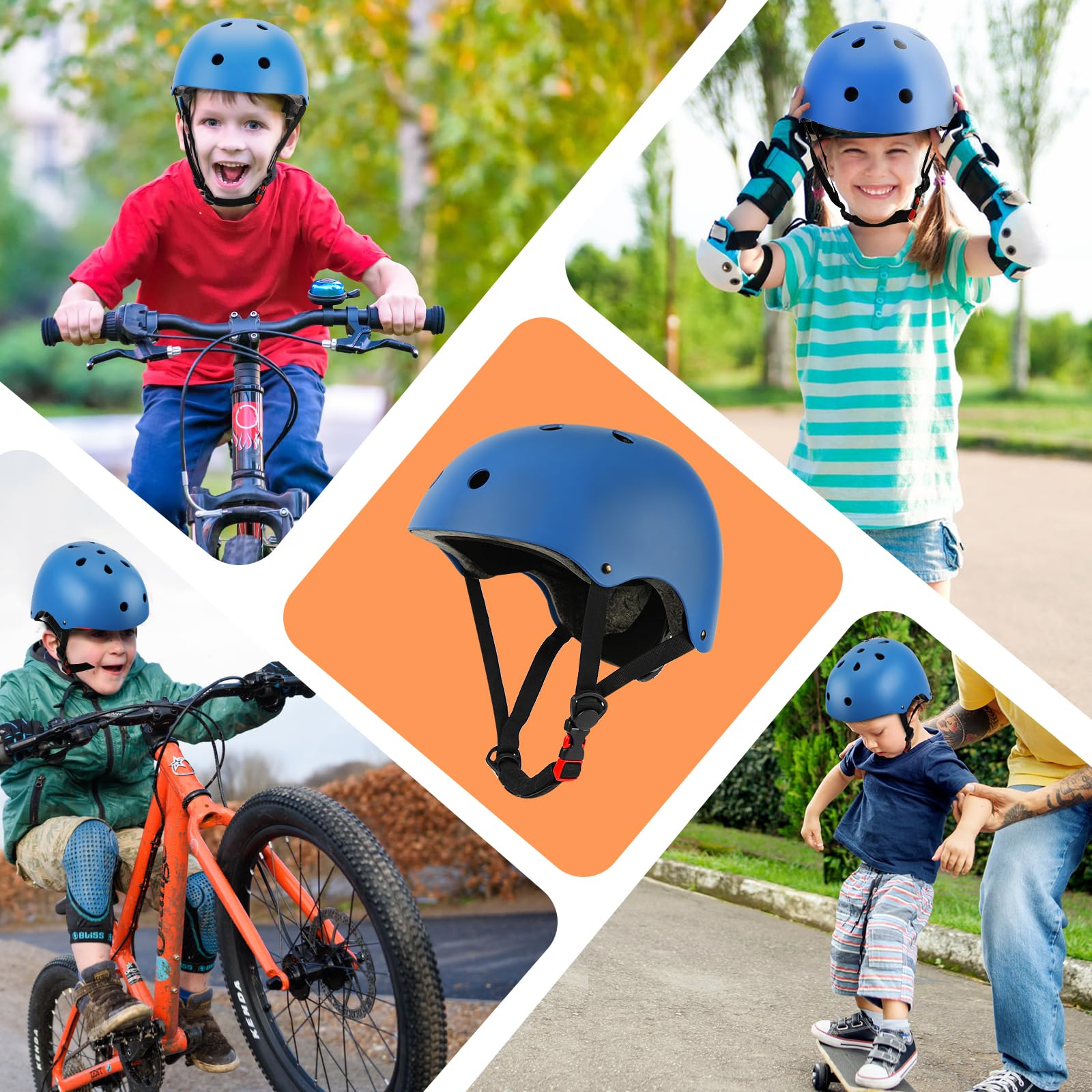 Casco de bicicleta para niños, cascos ajustables para niños de 2 a 8 años, 8 a 14 años, casco multideportivo para niños, para bicicletas, patinetas, scooter, bicicleta de equilibrio.. 2