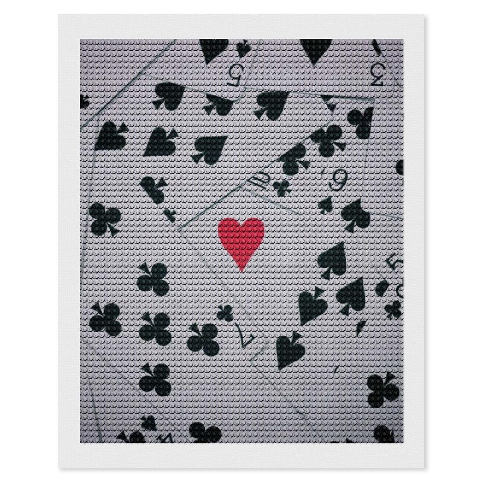 Nclqvjxzkhw Style Poker Playing Cards Diamond Art Painting For Adult Round Diamonds Pictures Arts Crafts Home Wall Decor 16"X20"