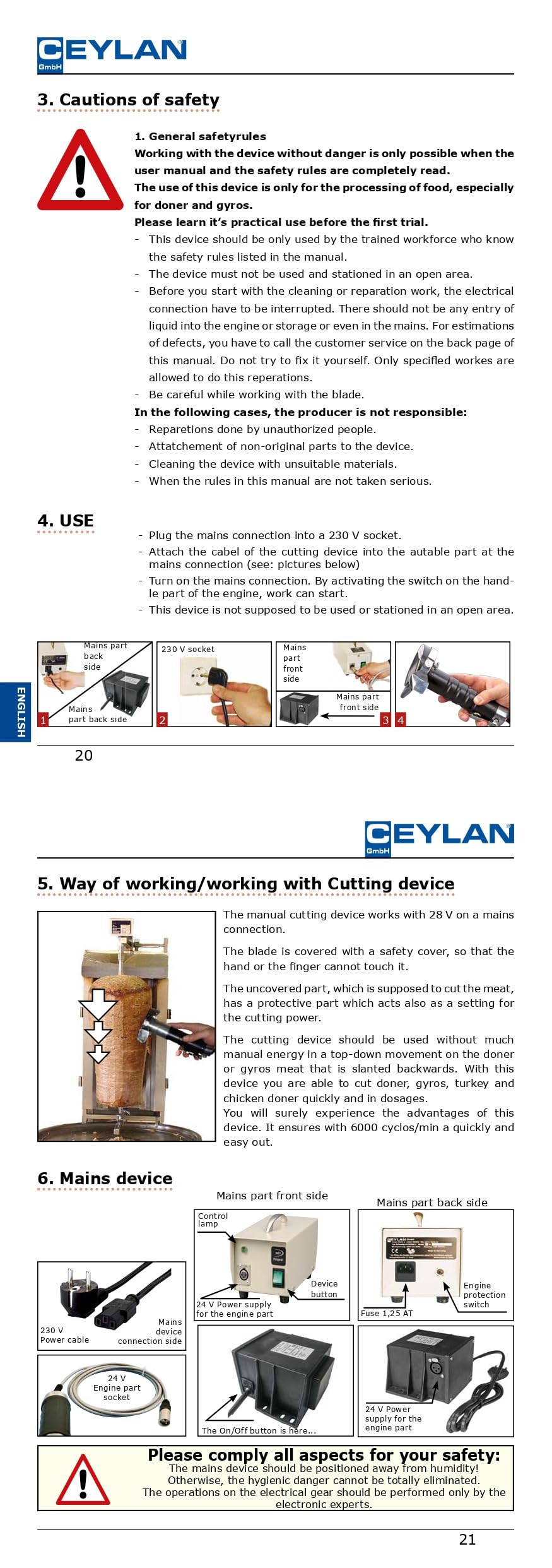 Ceylan Devran NG5 Elektrischer Dönerschneider Ø 80 mm/Eelektromesser Gyrossschneider