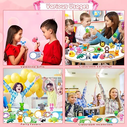 Miniatura 7 de Paquete de 28 regalos para el día de San Valentín para niños, tarjetas de San Valentín, regalos de aula con papelería, lápices de borradores de