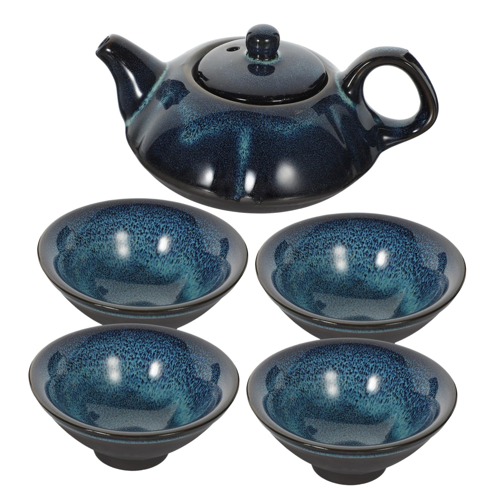Juego de tetera de cerámica Mobestech con tazas de té para preparar en casa