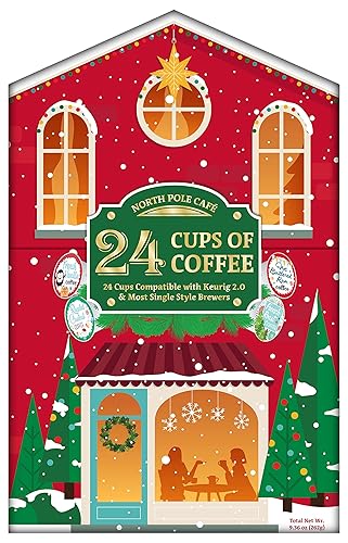 Juego de regalo de calendario de Adviento de café festivo 24 tazas de cafés 100 arábica de primera calidad con sabor navideño en un calendario de