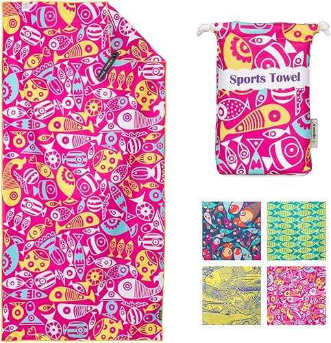 4Monster - Toalla de microfibra para playa, viajes, es de secado rápido, superabsorbente, ligera, para nadadores, repele la arena, para albercas,