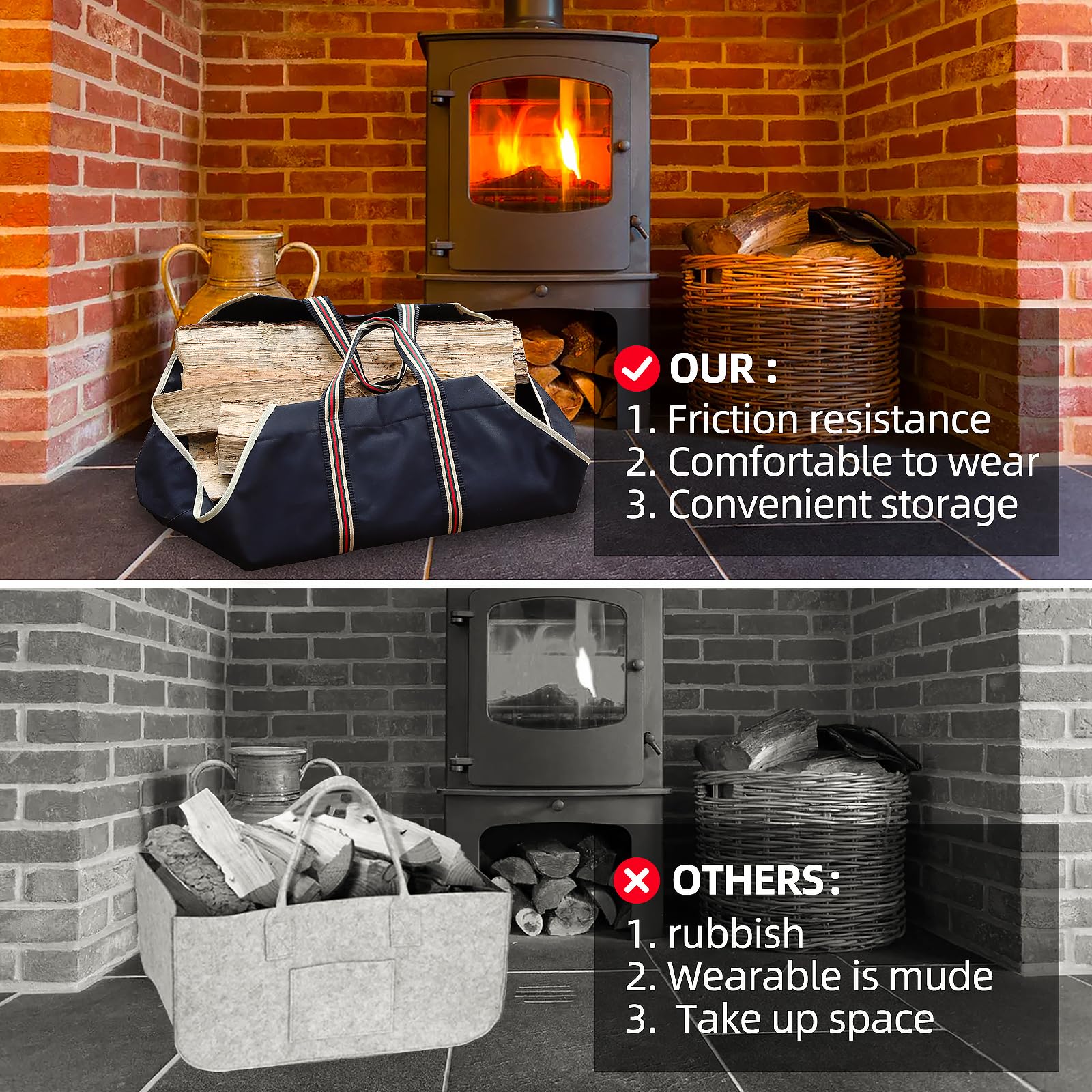 Sac à Bois De Chauffage, Panier à Bois De Chauffage, Sac De Transport, Sac à Bois De