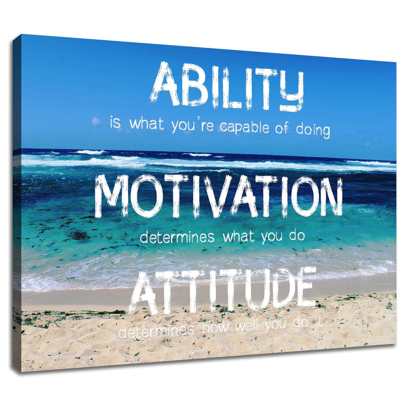 Lienzo con citas motivacionales, Cuadro Arte de Pared, Lienzo Inspirador, Paisaje, Mar, Empresario, Oficina, Decoración de Pared, Póster Impreso para Sala de Estar, Oficina, Gimnasio