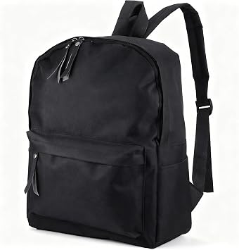 Black Backpack Unisex, Waterproof School Bag for Teenager, Lightweight College Bag for Women & Men, Large Capacity Black Rucksack School for Travelling Commuting