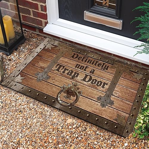 Definitely Not A Trap Door Mat, Welcome Mat for Front