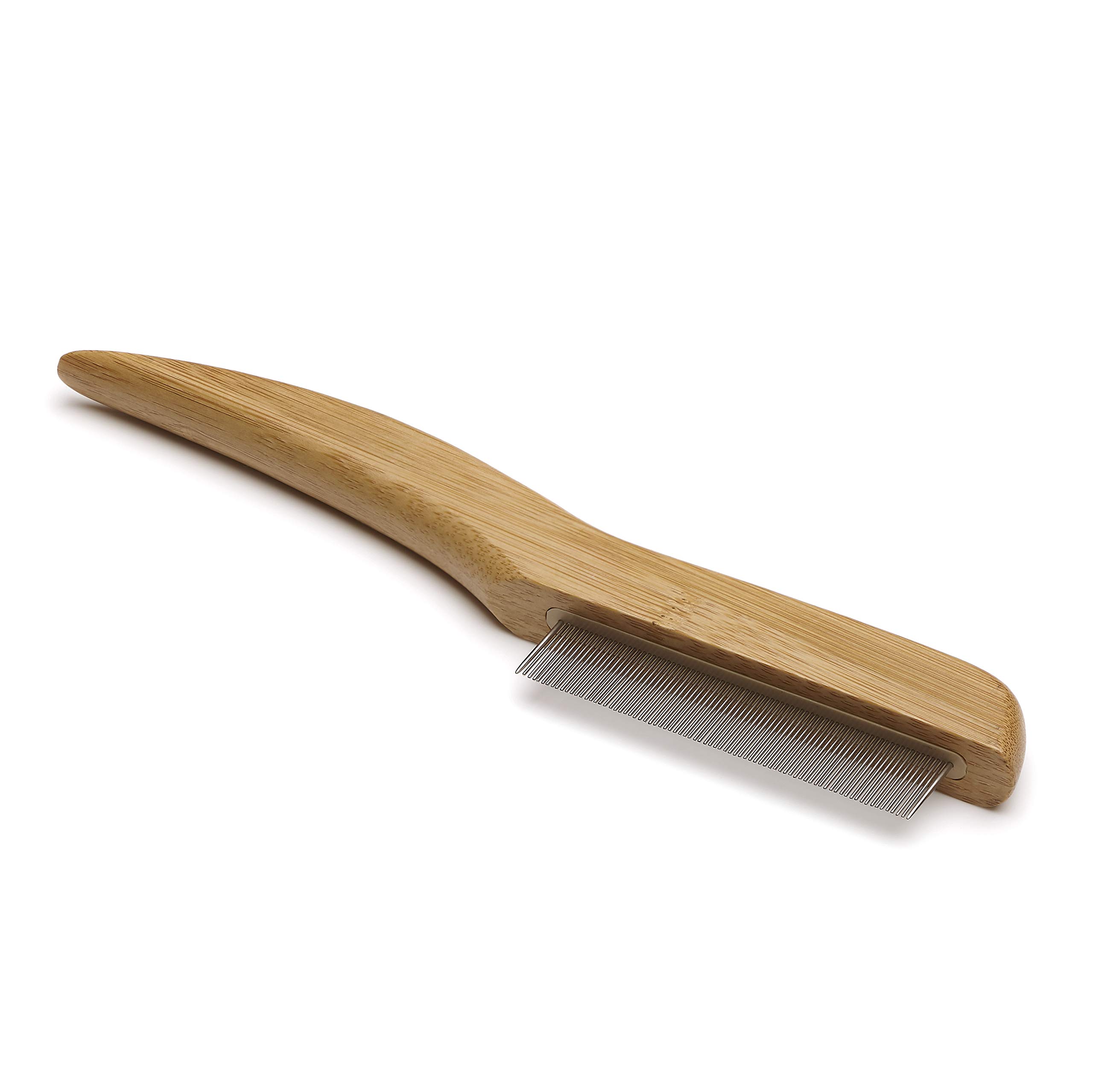 Mikki Bamboo Anti-Tangle Flea and Tick Removal Comb for Dog, Cat, Puppy, for All Coat Types, Removes Flea Eggs, Handmade from Natural Sustainable Bamboo