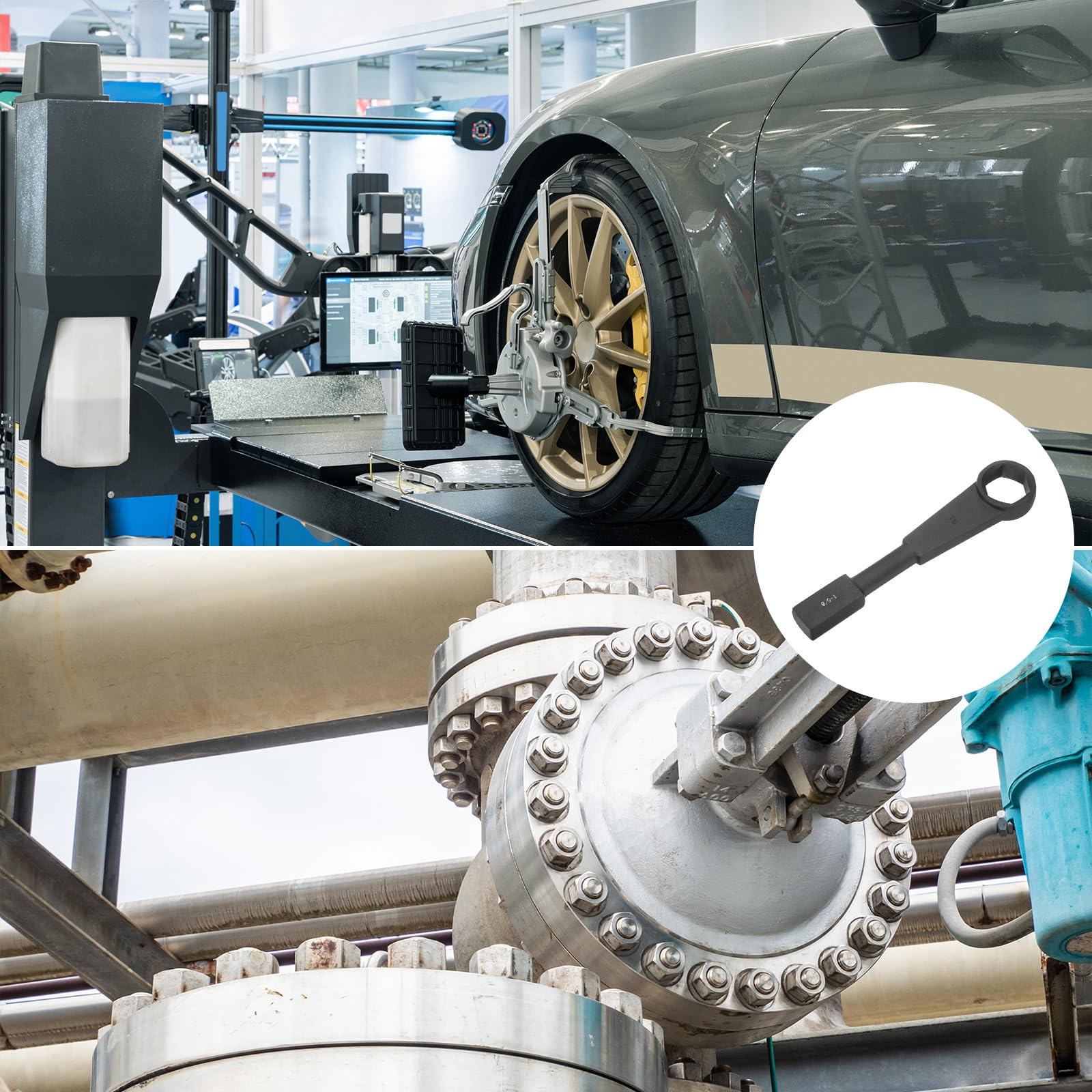 1-5/8" 6-Point Box End Striking Wrench - CR-V Steel, Flat Face For Hammer Blows