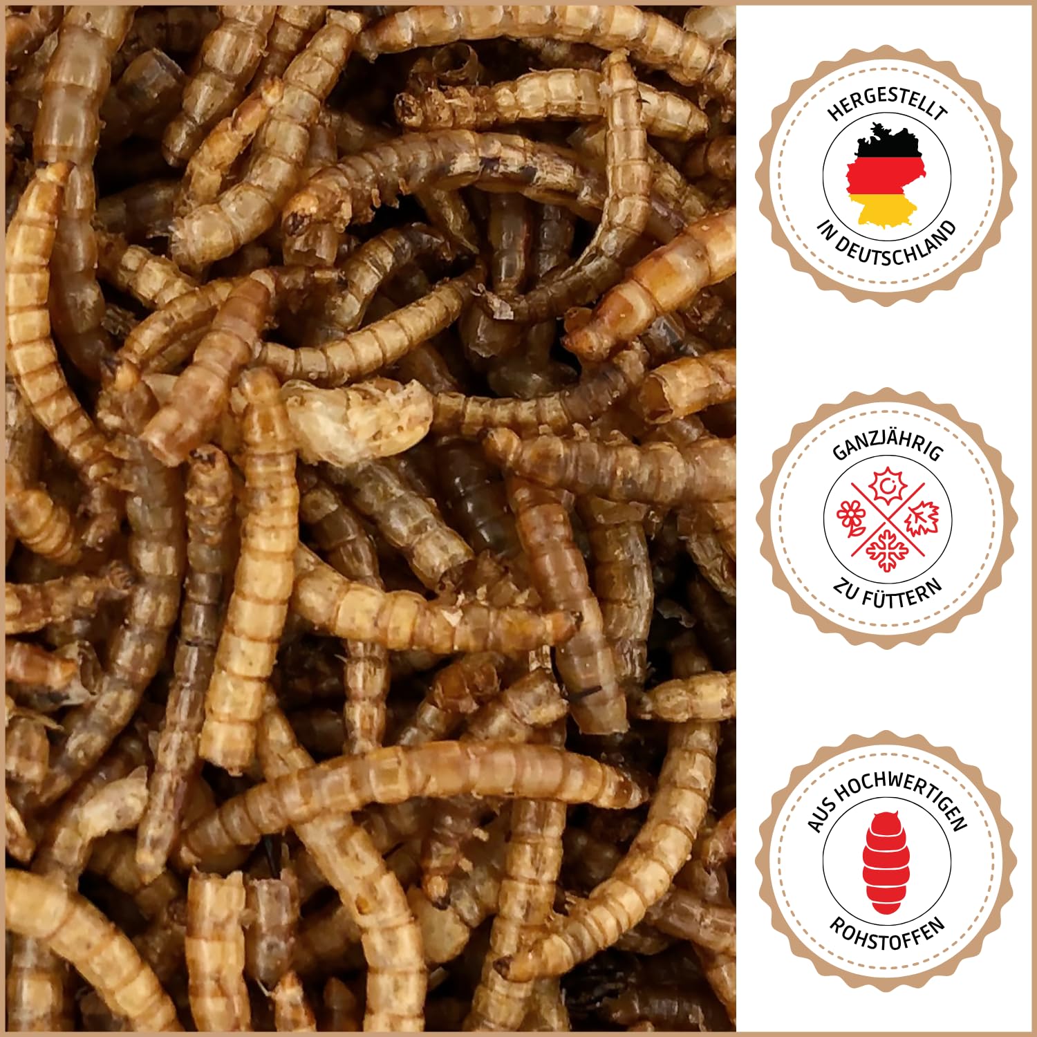 Supravit Mehlwürmer getrocknet 10kg (entspricht 65 Liter) | getrocknete Mehlwürmer für Wildvögel, Igel, Nager & Reptilien als Vogelfutter & Igelfutter…