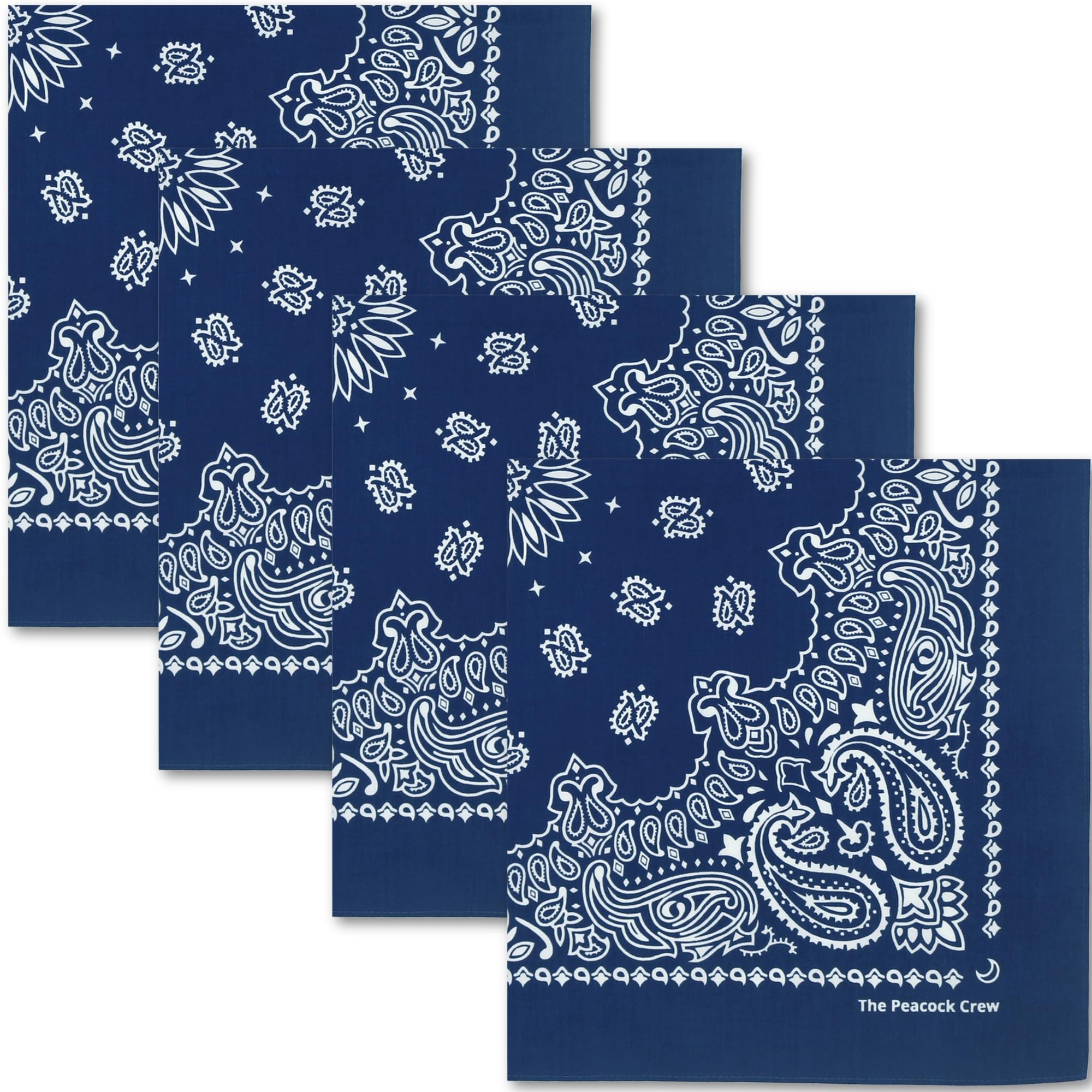 The Peacock Crew Premium Soft Cotton Bandanas Pack for Men and Women Paisley 22 x 22 inches