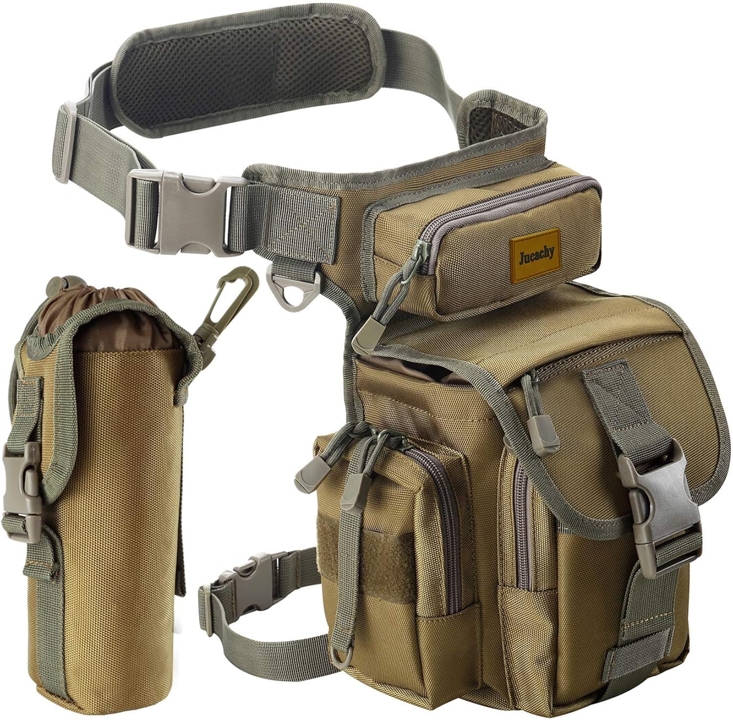 Drop Leg Bag for Men Tactical Metal Detecting Thigh Pack with Water Bottle Pouch : Clothing