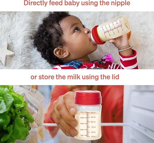 Miniatura 5 de Love Noobs Extractor de leche manual con 3 bolsas de almacenamiento de leche materna adicionales, bomba de mano, bomba de lactancia manual,