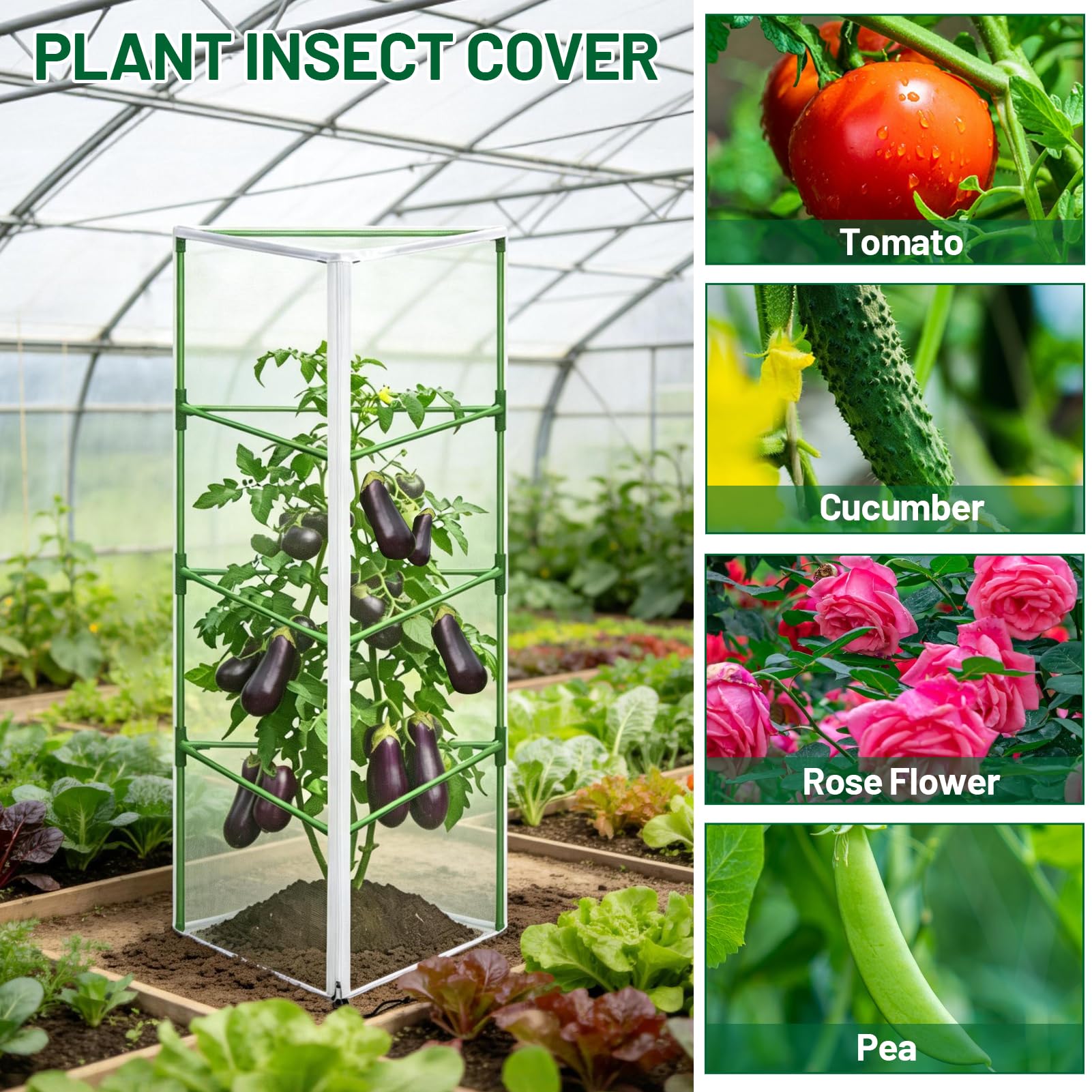 Pflanzenschutznetz für Tomaten & Pflanzen Vogelsicher 150 x 46 cm mit Reißverschluss & Zugband Garten Pflanzenschutz 2 Stück