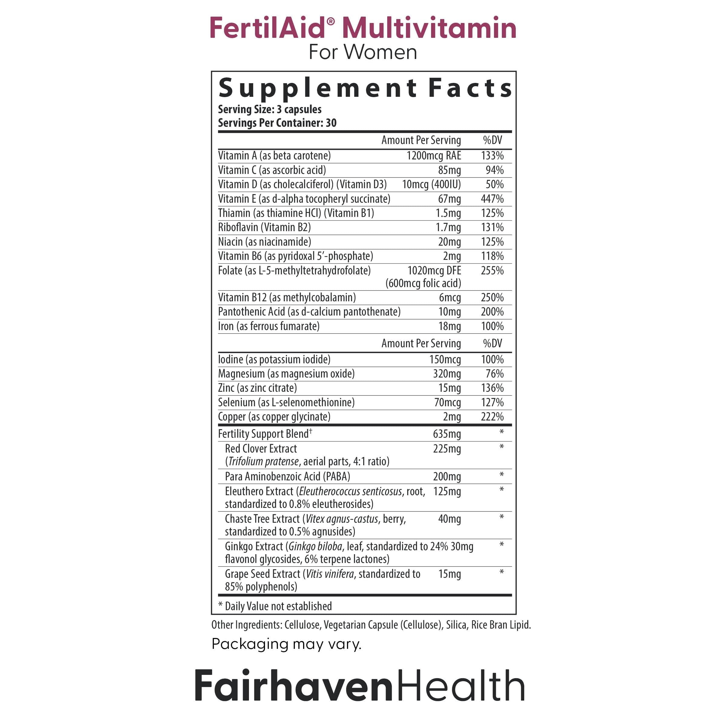 Fairhaven Health FertilAid Multivitamin, 90 Caps & OvaBoost, 120 Caps — Amazon image 2